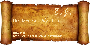 Bontovics Júlia névjegykártya